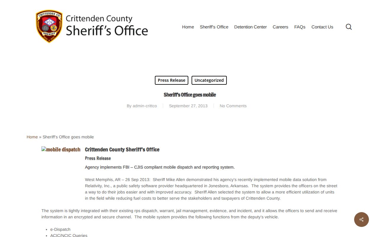 Crittenden County active warrant system