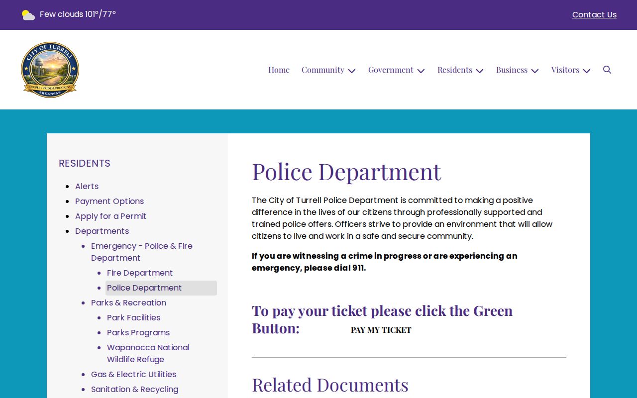 Turrell Police ticket and court links