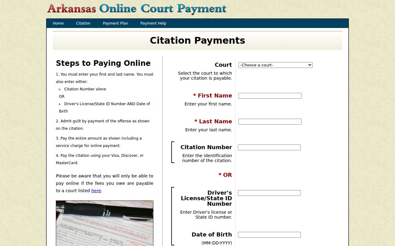Arkansas citation query for Crittenden County traffic cases